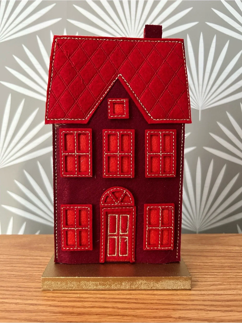 2024 Target Wondershop Christmas Village Felt Decor Red & Gold House